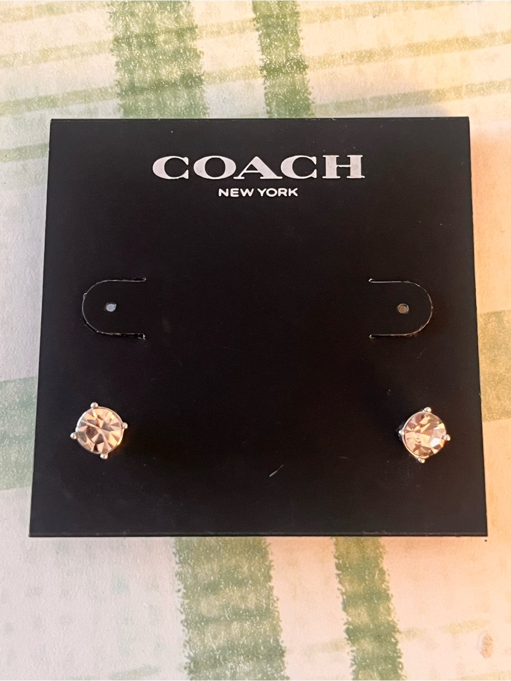 Coach Crystal Stud Earrings Brand New